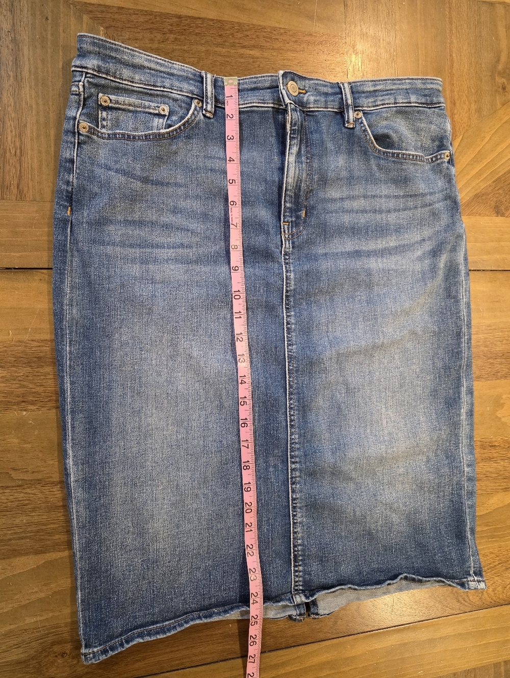 Lauren Ralph Lauren Knee Length Denim Straight Skirt Sz 14 Casual Work - Picture 2 of 10